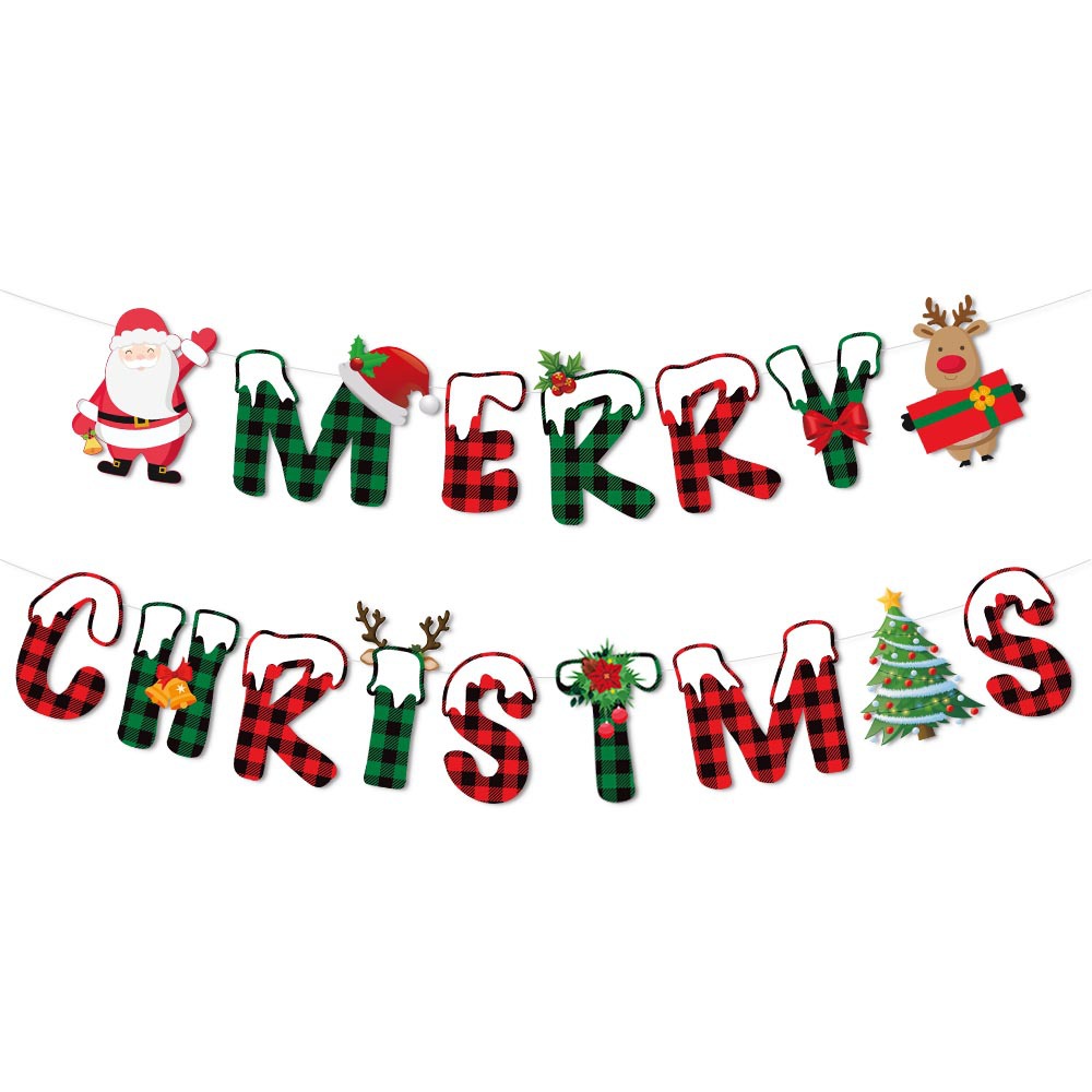 Nueva Navidad fiesta decoración tire bandera centro comercial atmósfera diseño feliz Navidad tirar bandera tirar flor