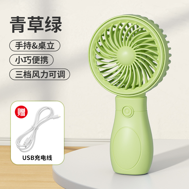 Mini Ventilador Portátil de Mano de Plástico Recargable USB Silencioso para Escritorio