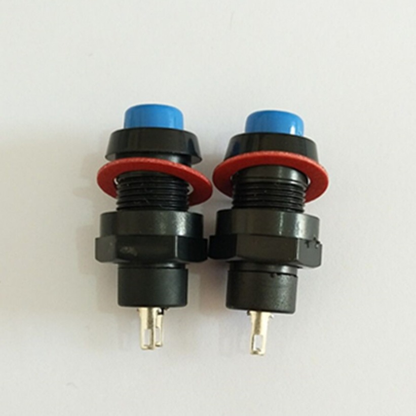 绿色蓝色自锁无锁按钮开关DS211红色绿色黑色12MM自锁开关