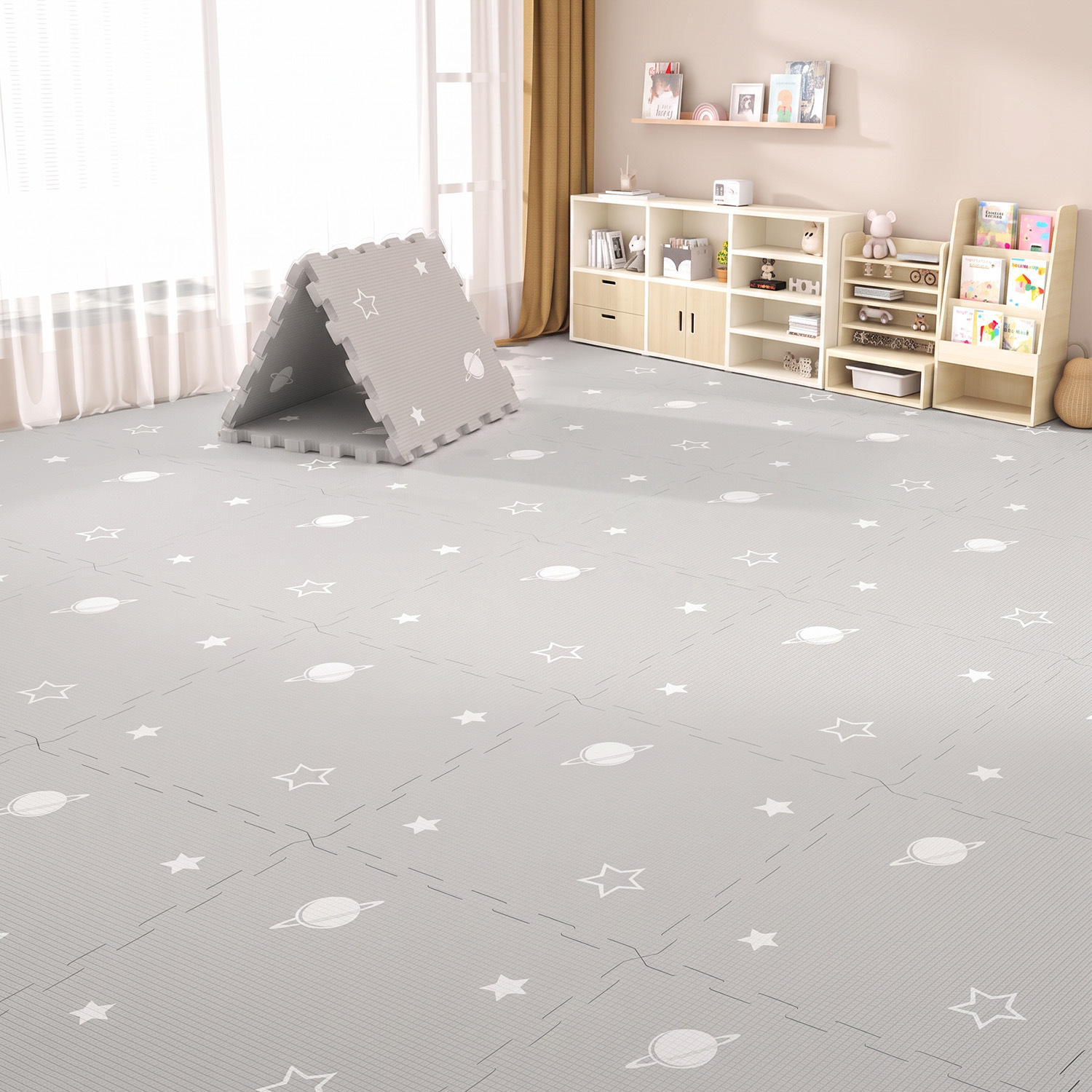 Tapete de Gateo Modular para Bebés 2 cm de IXPE Anticaída e Insonorizado para Hogar