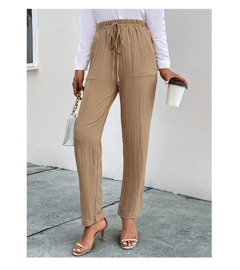 nye højtaljede bukser fritidsbukser casual kvinders plisserede damebukser_voghion.com