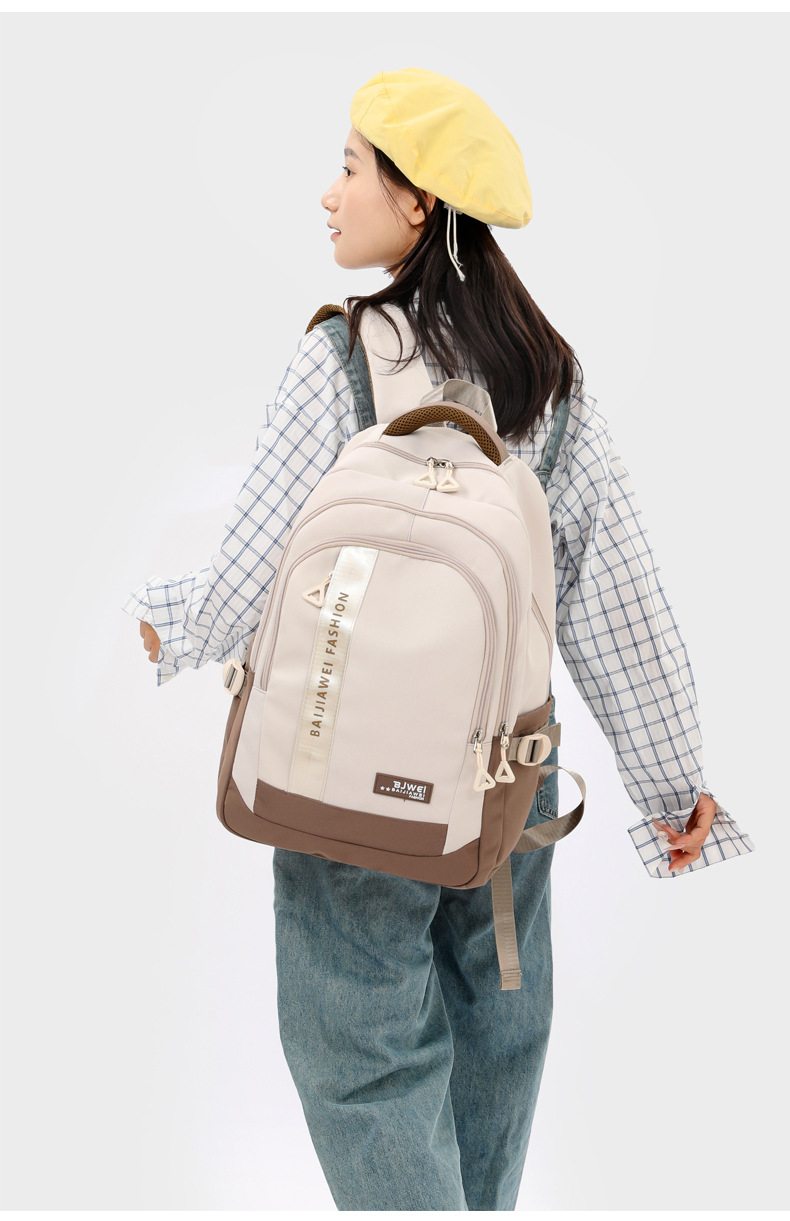 Waterproof 20 Inch Solid Color Casual School School Backpack display picture 9