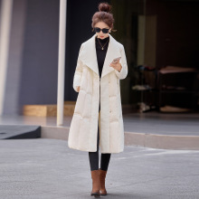 长款羽绒服女2025冬季新款时尚大翻领修身收腰过膝保暖外套HR252