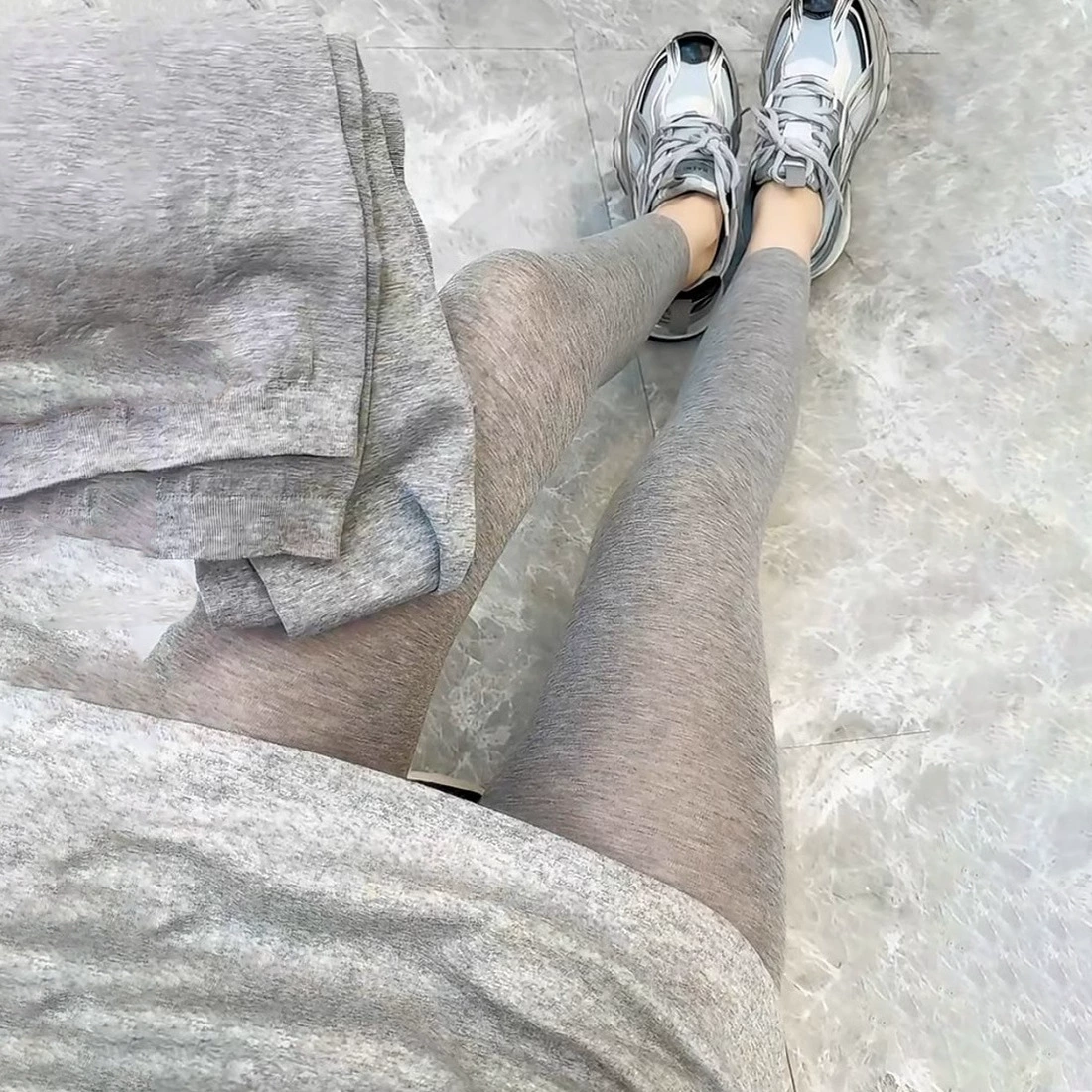 Дышащие л leggings (женские) тонкие базовые колготки, легкая прохлада, полный и кроп-топ
