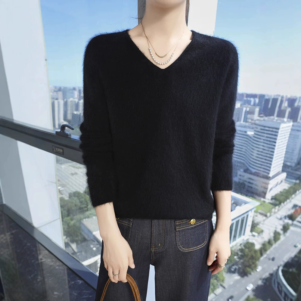 Весна и Осень 2025 Новый свитер с v-образным вырезом