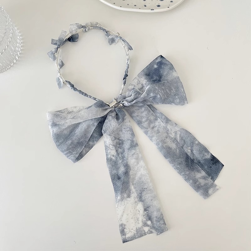 Sensor de alto nivel de banda de cabello para mujeres de alta presión craneal tarjeta de cabello temperamento de moda trenzada bufandas de seda banda de cabello adornamiento para el cabello