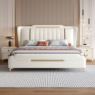 ♔ Master Bedroom with Elegant Atmosphere 1.8m Simple Modern Light Luxury Feel 1.5m Double Bed Soft Package for a Big Wedding
