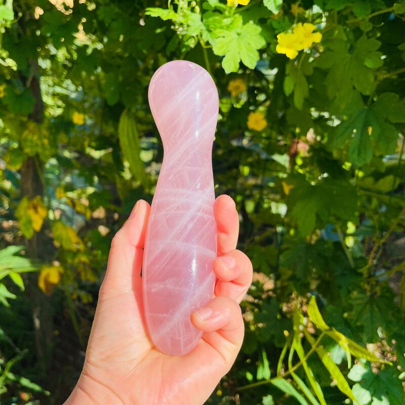天然粉晶雕刻打磨原石 水晶按摩棒 图 5