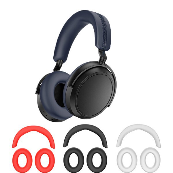 1 Set Color: Black Material: Silicone Compatible with Sennheiser Momentum 4 Earphone Covers Silicone Protector