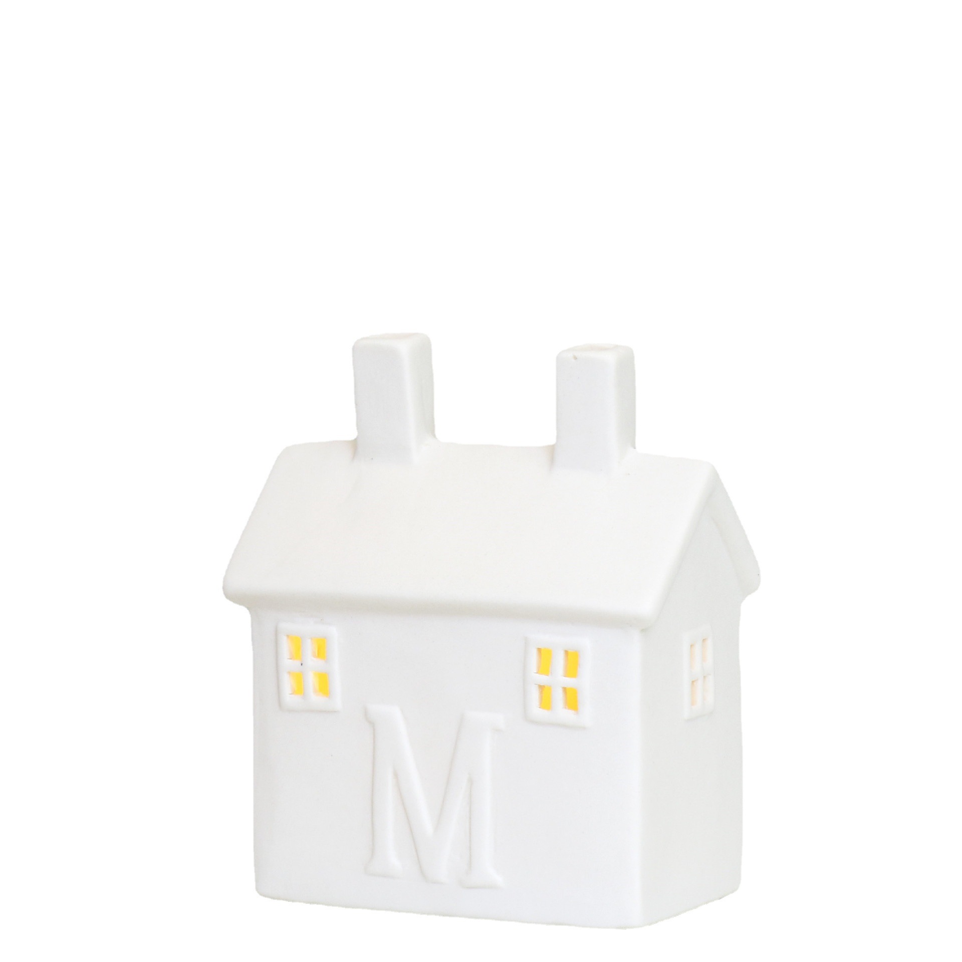 Artesanía creativa americana de cerámica LED pequeña casa luz la noche del faro decoración escritorio regalo Navidad