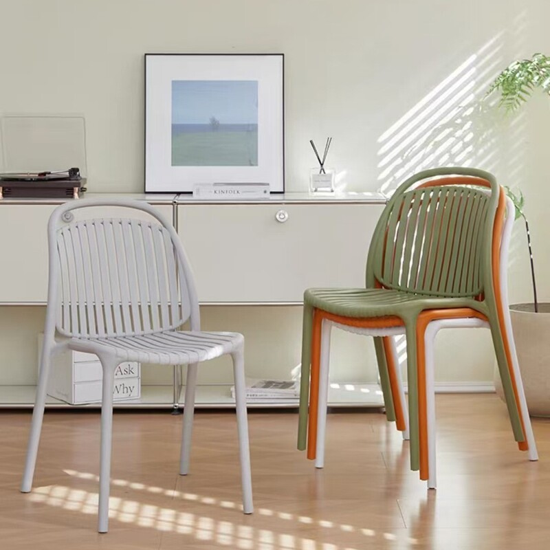 Manufacturer Wholesale Leisure Dining Chair Backrest Plastic Chair Nordic Home Study Office Chair Stackable Balcony Outdoor Chair
