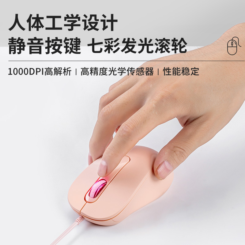 现货Type c接口静音有线鼠标适用雷电女生笔记本电脑平板手机|undefined