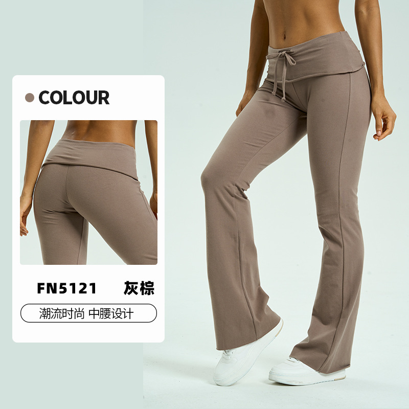 Pantalones anchos de yoga con cordón de cintura alta de nuevo estilo transfronterizo europeo y americano