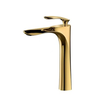 Gold Basin Faucet Washbasin Single Hole Elevated Countertop Basin Bathroom Cabinet Basin Maple Leaf Hot and Cold Faucet Washbasin