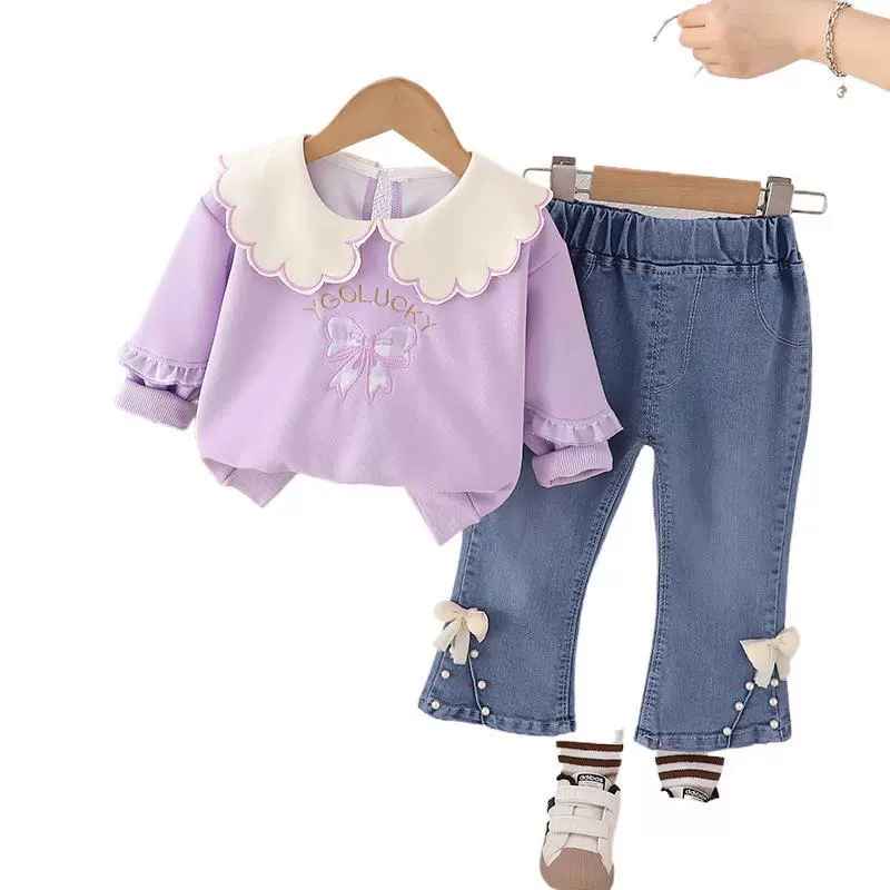 Autumn long-sleeve girl's, sweatshirt, 1-3 years, western style