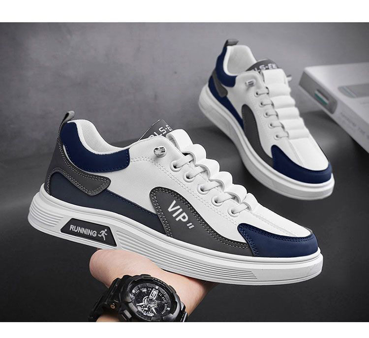 Giày sneaker nam đế mềm thoáng khí phối màu, dây thun co giãn, kiểu Hàn — Màu Kaki Z908-1, Z908-1 Trắng Xanh Lục, Z908-1 trắng xanh chi tiết 3