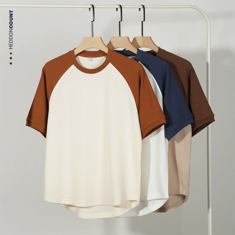 Контакт Men Men Summer 220g Контакт Вакра большой размер футболки с короткими рукавами прилив свободный плечо с круглым вырезом с полукрукавом