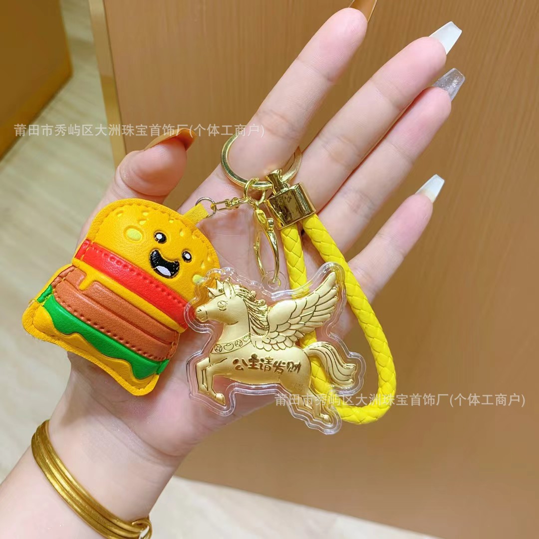Año del Caballo de oro llavero de automóvil pequeño colgante 999 dinero de inmediato bolso llavero personalizado pequeño regalo