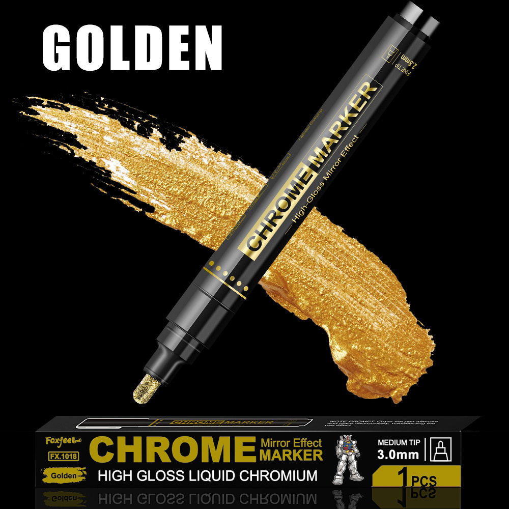 Espejo de 0,7 mm bolígrafo de pintura de oro bolígrafo de cromado bolígrafo de pintura de color modelo de bolígrafo de marca
