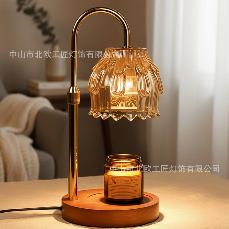 Wax Melting Lamp Ins-Style Fragrance Gift Table Lamp, Smokeless, Temperature-Adjustable, Timer-Controlled, American Retro Night Light, Heating Aromatherapy Lamp