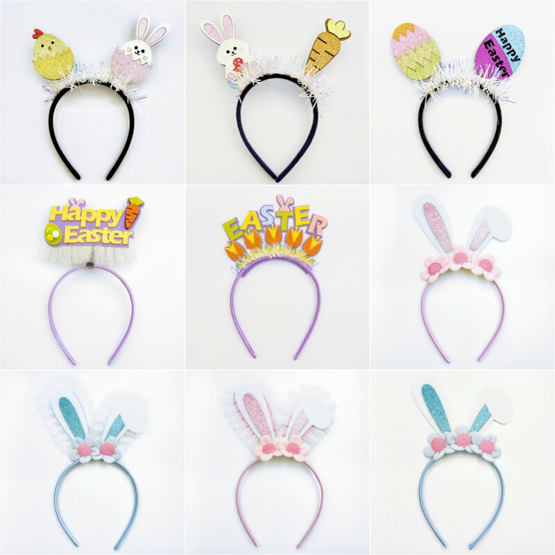 Cross-Border New Easter Headband Holiday Dress up Easter Egg Rabbit Head Buckle Party Photo Props Cute Headwear Cross-Border New Easter Headband Holiday Dress up Easter Egg Rabbit Head Buckle Party Photo Props Cute Headwear