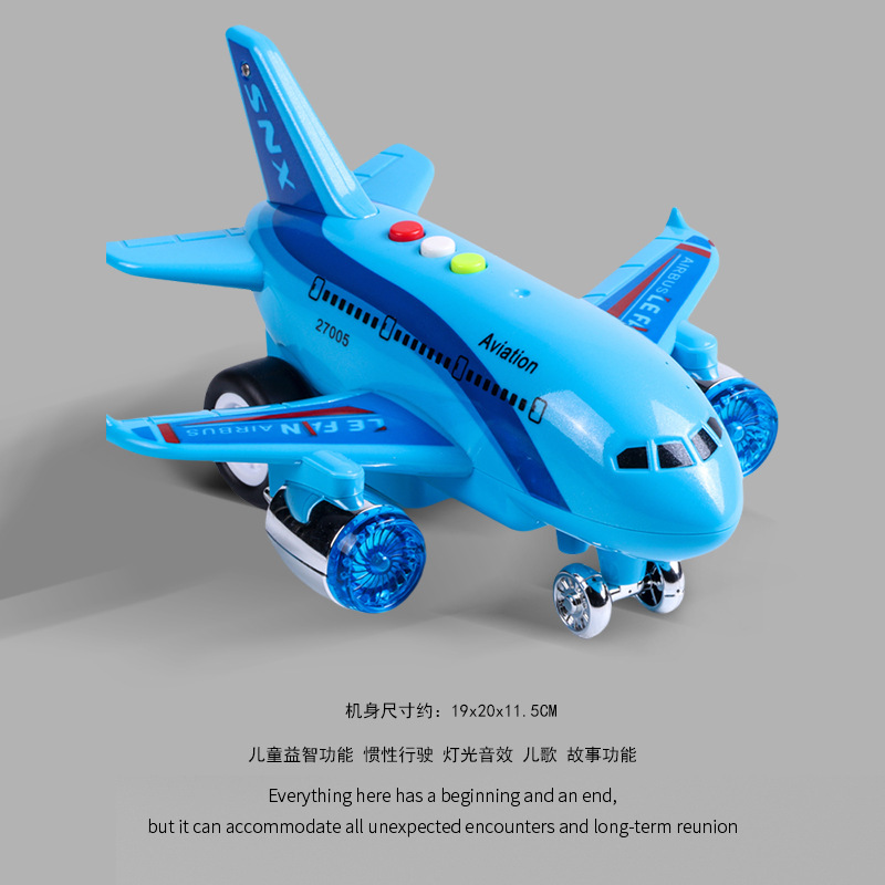 Avión de simulación de sonido y luz avión de historia avión de pasajeros música iluminación modelo infantil juguetes regalos de cumpleaños hombre