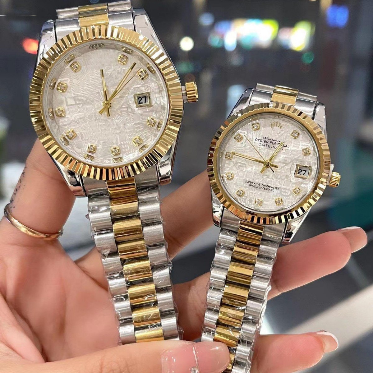 Internet Celebrity Foreign Trade Live Broadcast Classic Series Stainless Steel Belt Couple Watch Quartz Watch Wholesale with Box