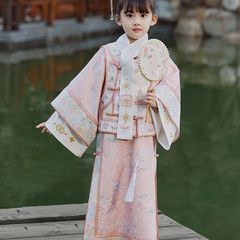 2025汉服女童刺绣格格春秋新款中国儿童宫廷古风旗袍清朝古装
