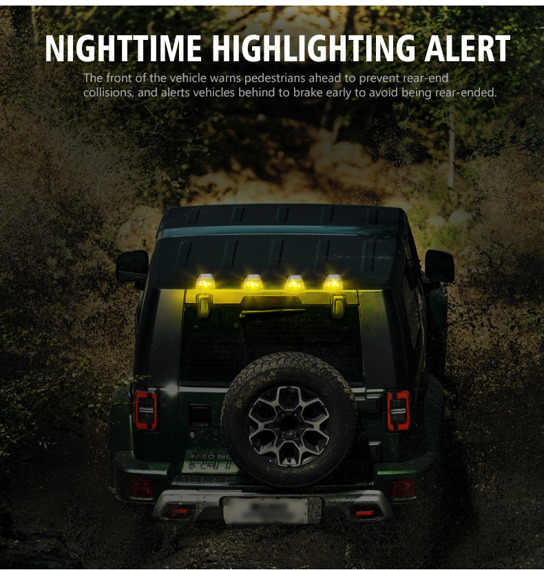 New upgraded solar-powered roof navigation light with Bluetooth APP + remote control, dual control multi-color ambient flashing warning light