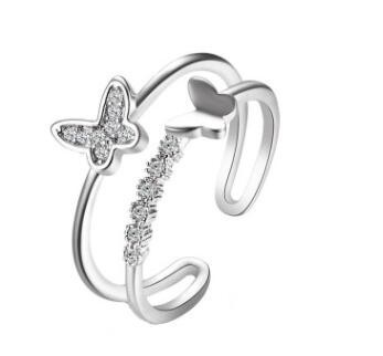 Casual, Holiday Occasion Alloy Material Elegant Lady Heart Shape Butterfly Alloy Plating Women's Rings