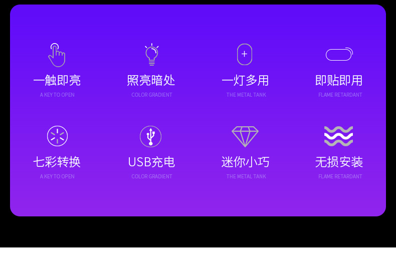 Car touch light car atmosphere car induction usb charging reading light room light led modified lighting wholesale