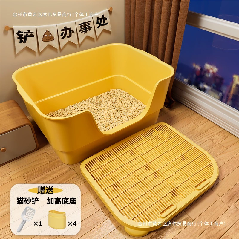 Кошачий туалет с защитой от брызг, очень большой открытый кошачий туалет, огромный полузакрытый кошачий туалет