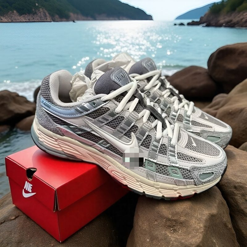 P6000 Men's and Women's Cushioning Non-Slip Running Shoes Wear-Resistant Low-Top Retro Breathable Sports Shoes Cross-Border