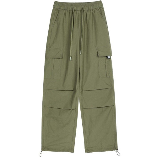 Women's Thin High-Waisted Drawstring Ankle-Hiking Pants, Ice Silk Quick-Dry Work Trousers, American Harem Sport Pants