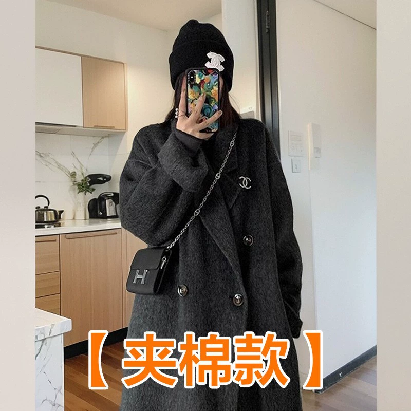 Длинное цветное пальто Xiaoci средней длины демисезонное, варианты с шерстяным составом и пухом