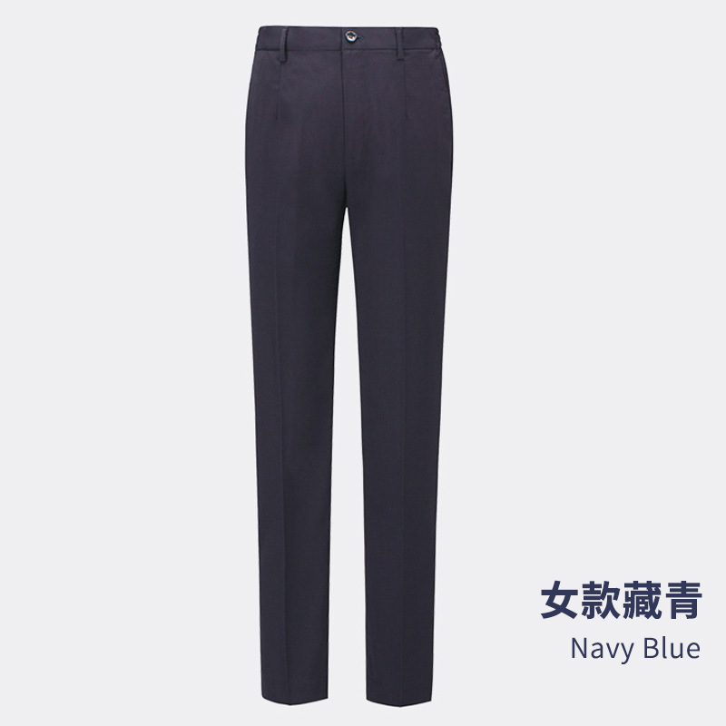 Quần tây nam ống côn co giãn công sở mỏng mùa hè — Xanh navy (kiểu nữ)