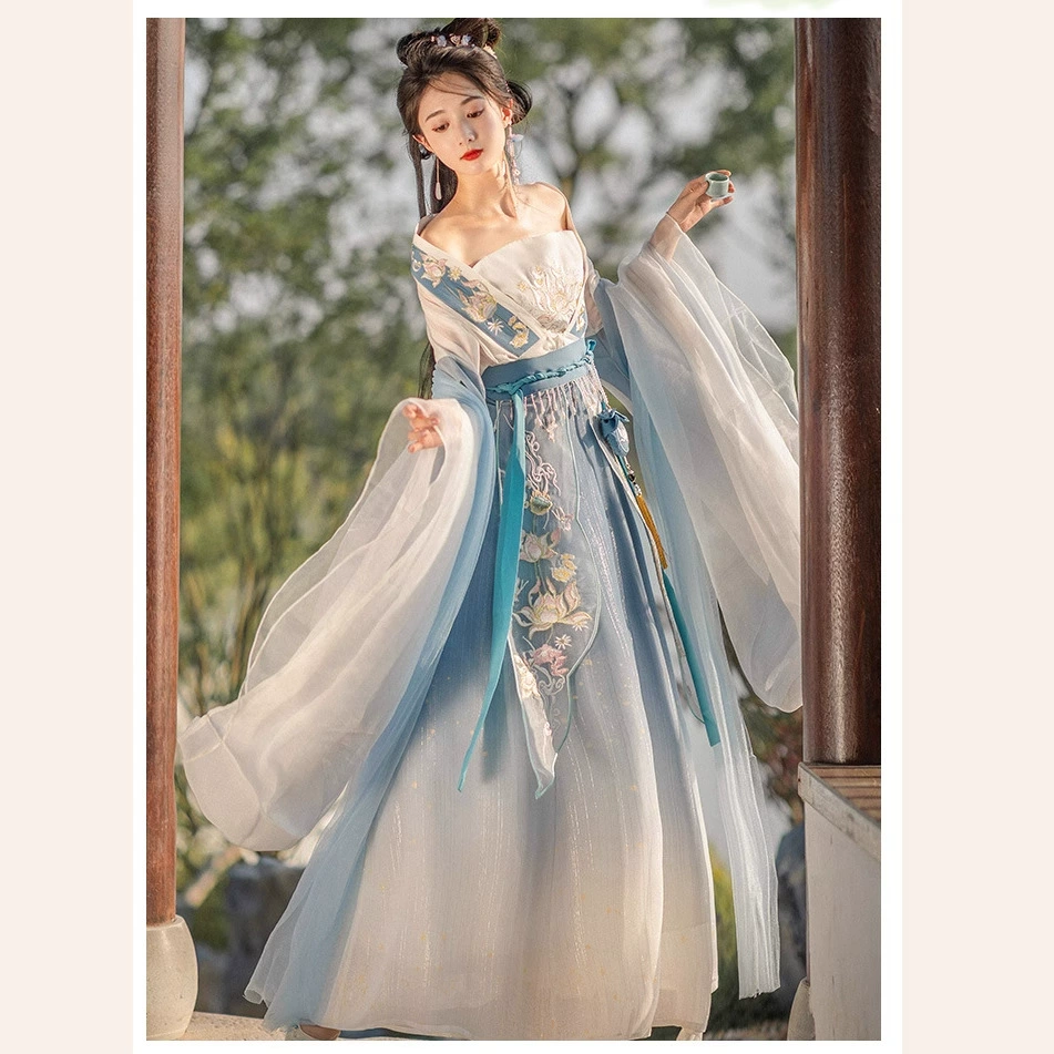 Первоначальный Hanfu женский вышитый талиевый длинный пиджак Wei, Jin, Юньнань эпоха осенняя стиль антикварная широкая рукав, весна и лето китайский стиль