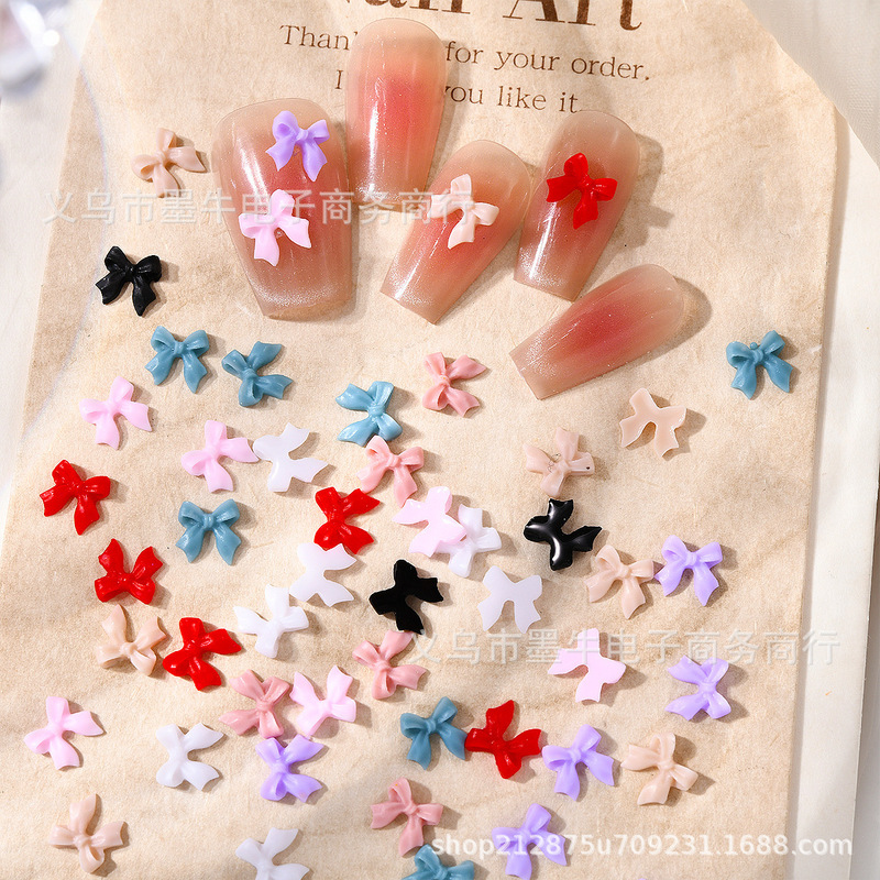 Nail Stickers with Bowknots, Simple Ins-Style Wearable Nails, French Glitter Heart Nail Pieces, DIY Nail Accessories and Decorations Nail Stickers with Bowknots, Simple Ins-Style Wearable Nails, French Glitter Heart Nail Pieces, DIY Nail Accessories and Decorations
