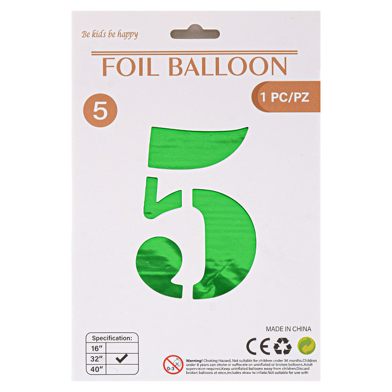 32 pulgadas Tarjeta de papel digital OPP globo de embalaje independiente fiesta de cumpleaños ambiente decorativo globo