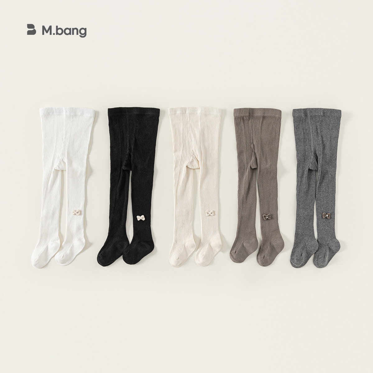 Bangxuan New Autumn and Winter Children's Long Pants Solid Color Girls' Leggings Pearl Bow Baby Girl Tights