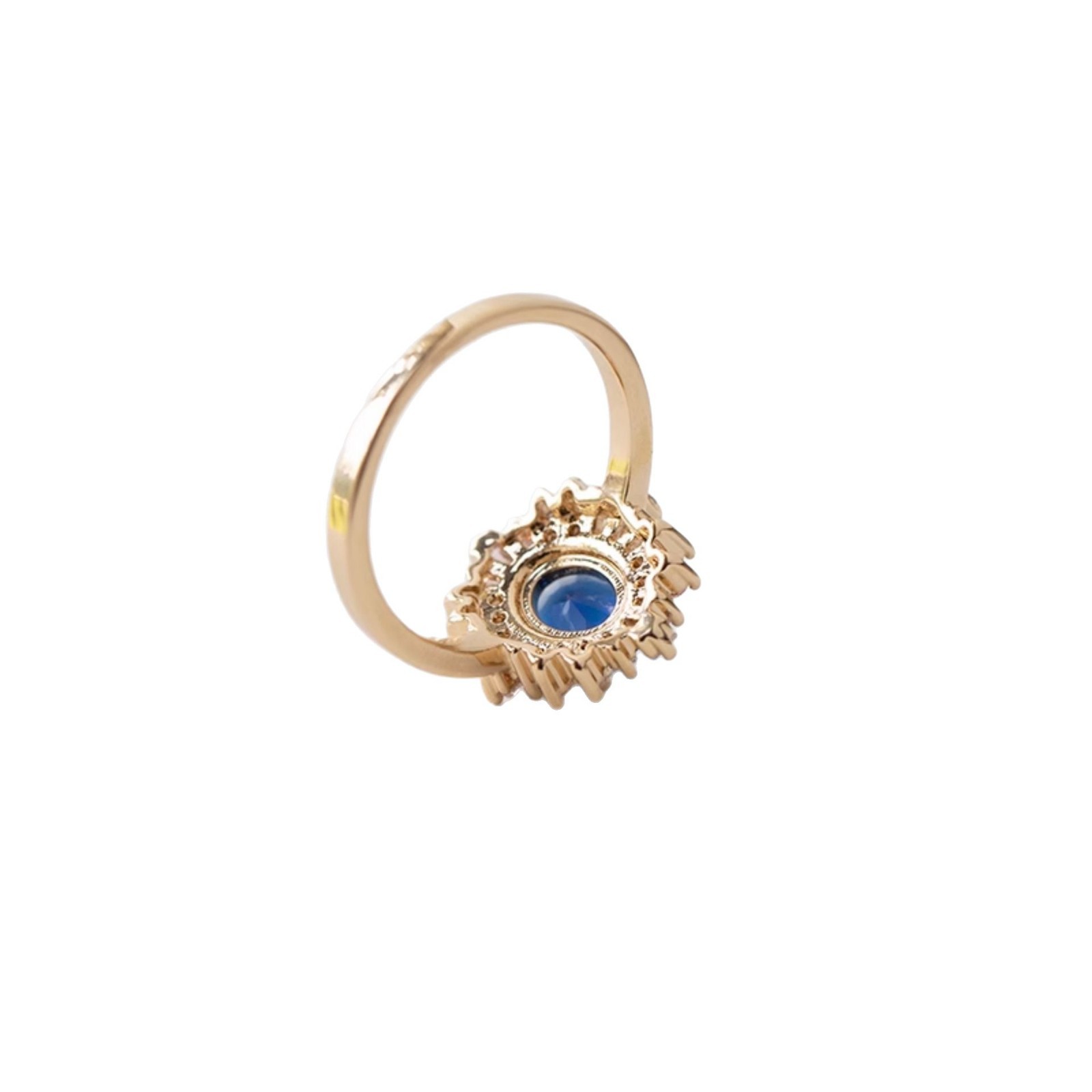 European American Best-selling Exquisite Oval-cut Zircon Diamond Ring, Fashionable And Elegant Sapphire Flower-shaped_voghion.com