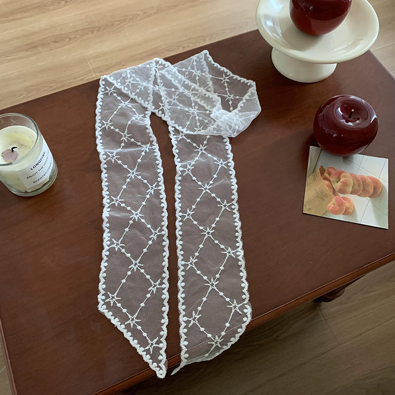 Pañuelo de seda, pañuelo de alta calidad, diadema pastoral femenina de verano, babero francés, bufanda femenina, bufanda de encaje, cinturón de cintura