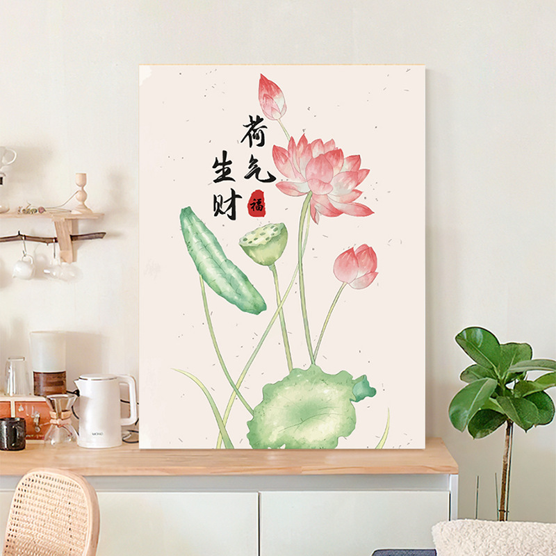 Lotus diy digital oil painting 2025 new filling hand-painted to relieve boredom manual sports oil painting acrylic painting