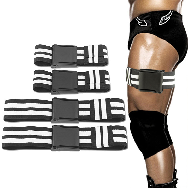 Banda muscular correa para el brazo oclusión banda elástica brazo BFR presión hebilla fácil restricción del flujo sanguíneo banda de entrenamiento