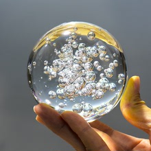 K9水晶球氣泡玻璃球6公分8公分球家居擺件假山裝飾玻璃球