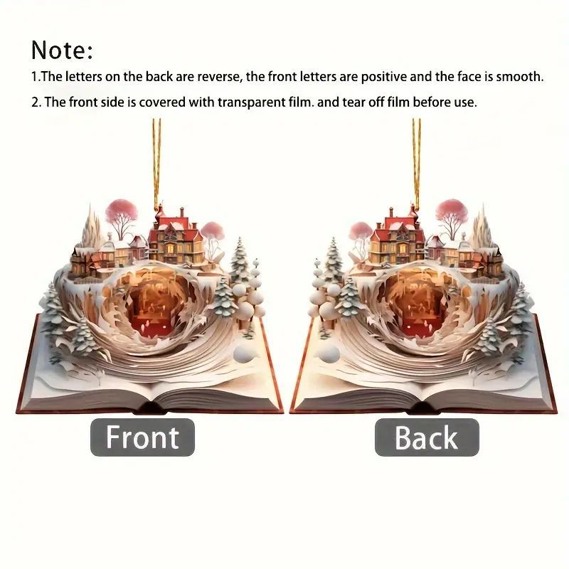 Navidad 2D tarjeta plana de regalo colgante acrílico transfronterizo nuevo automóvil espejo retrovisor decoración colgante