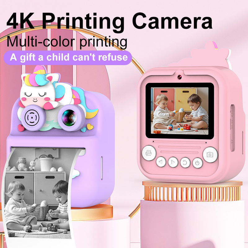 La nueva cámara de impresión S3 Photodex frente y detrás de la cámara dual HD puede grabar video para niños adorable cámara de impresión