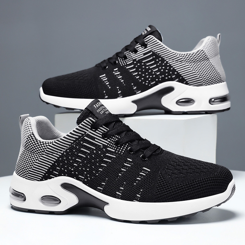 Zapatos casuales de corte bajo, verano transfronterizo nuevo estilo, malla voladora, zapatos deportivos para correr transpirables, zapatos casuales para hombres al por mayor