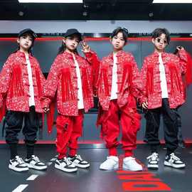 儿童中国风街舞演出服少儿嘻哈国潮hiphop炸街男女童唐装走秀表演