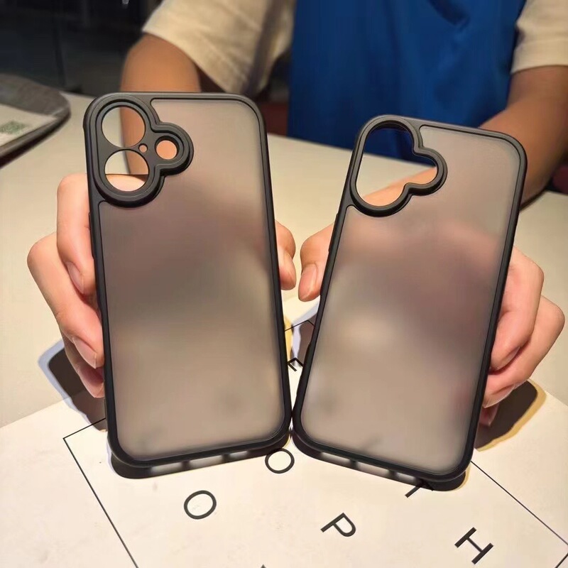 Suitable for iPhone 17E Matte Skin-Feel Pc+Tpu Phone Case 16Pro Max Semi-Transparent Skin-Friendly Anti-Fall 15/18